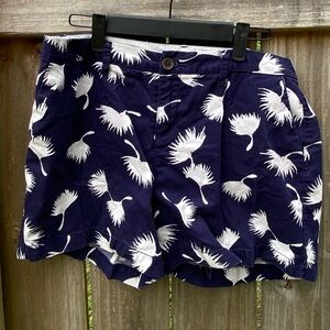 Old Navy Navy Shorts with White Fauna Print